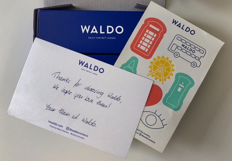 Waldo sends a Thank You note and stickers to all its new customers