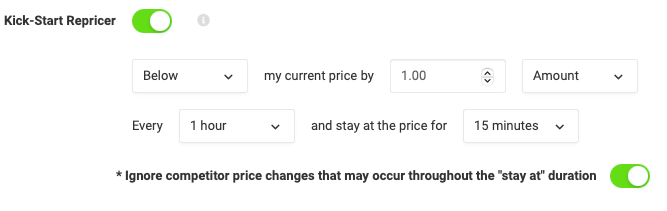 Ignore competitor prices on Kick Start Repricer