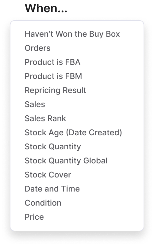 Repricer Automation Triggers