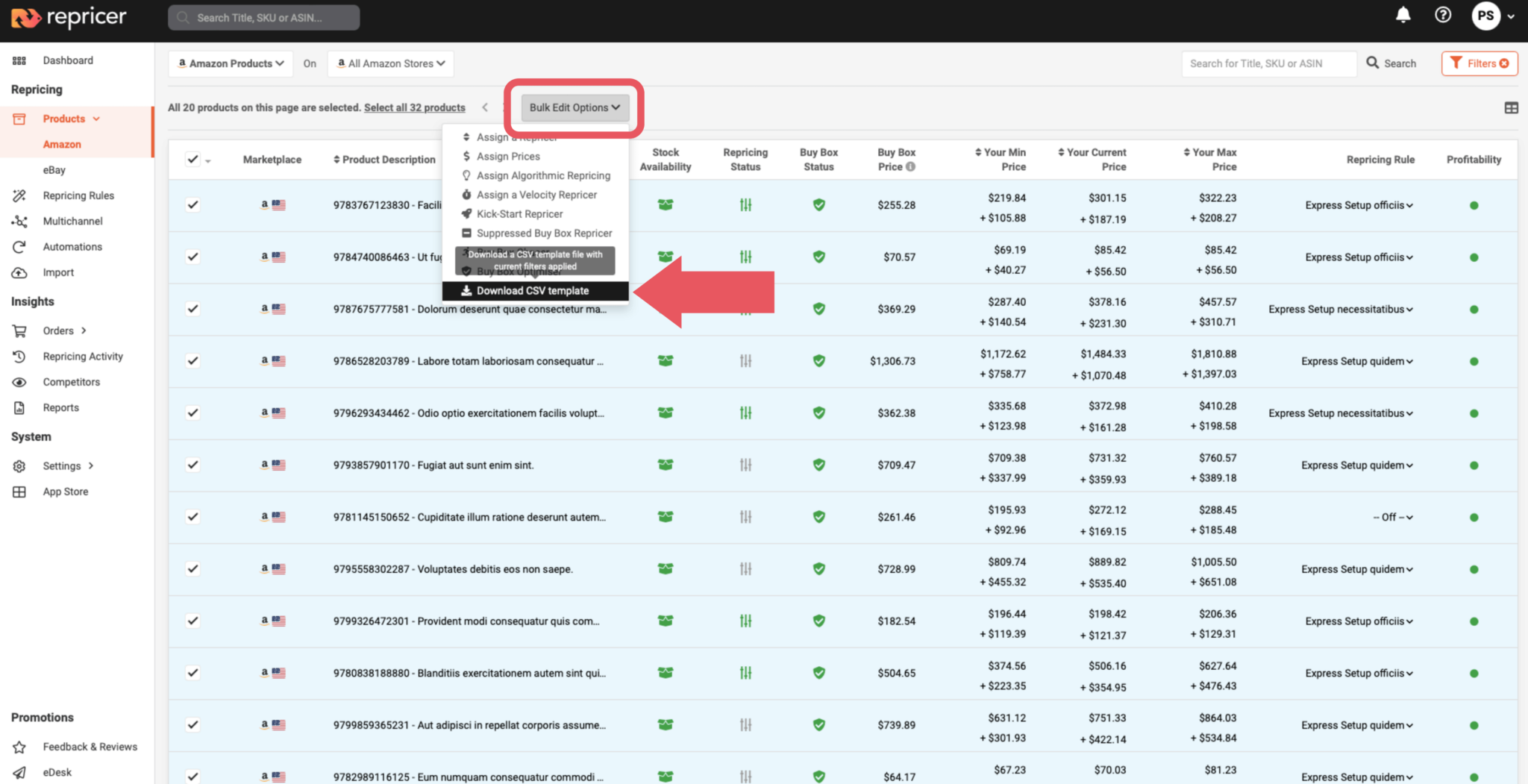 download csv file