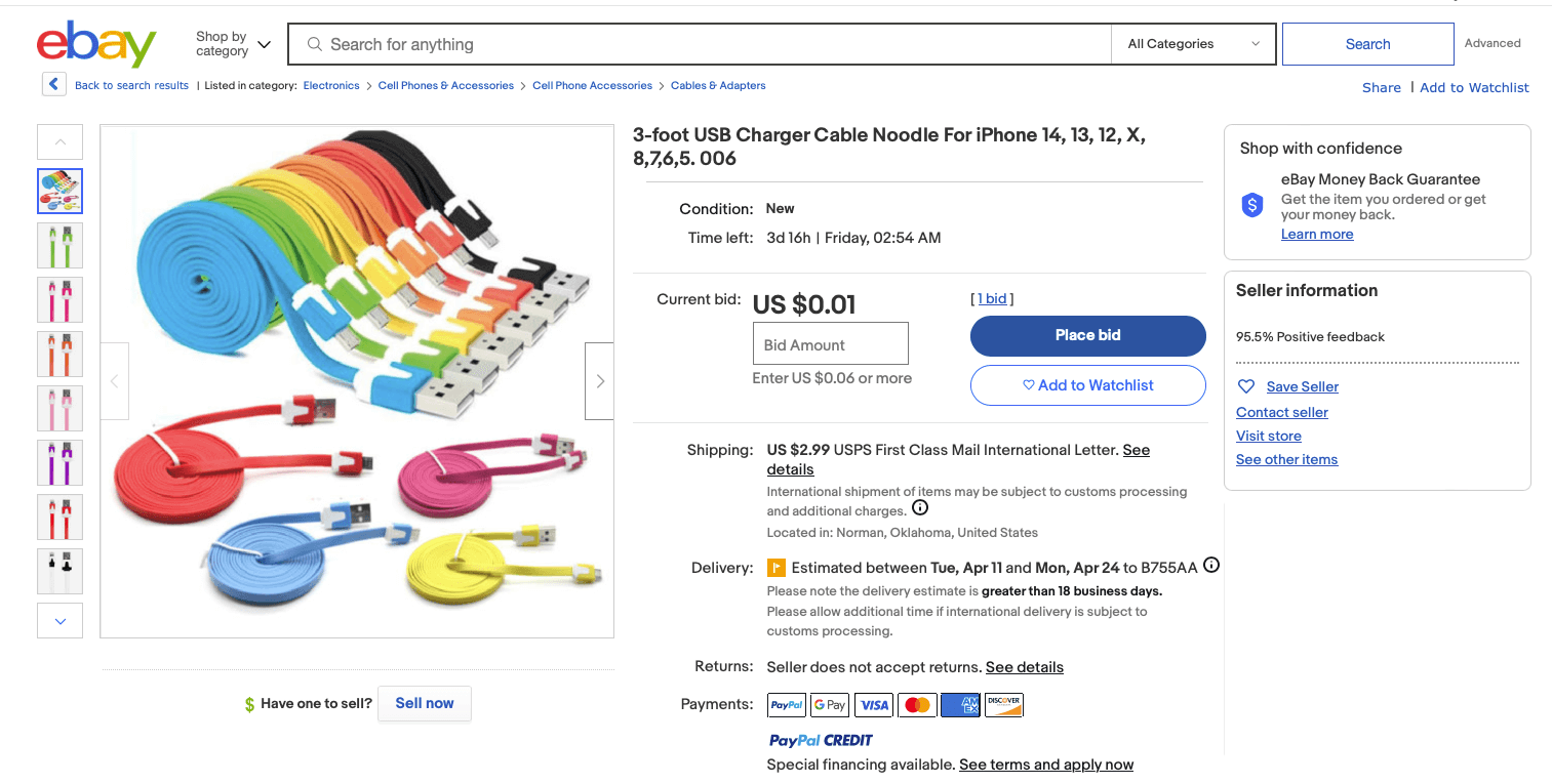 ebay-Auktion Stil Angebot
