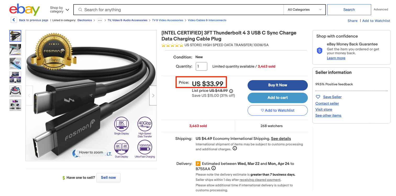 use price psychology on ebay listing