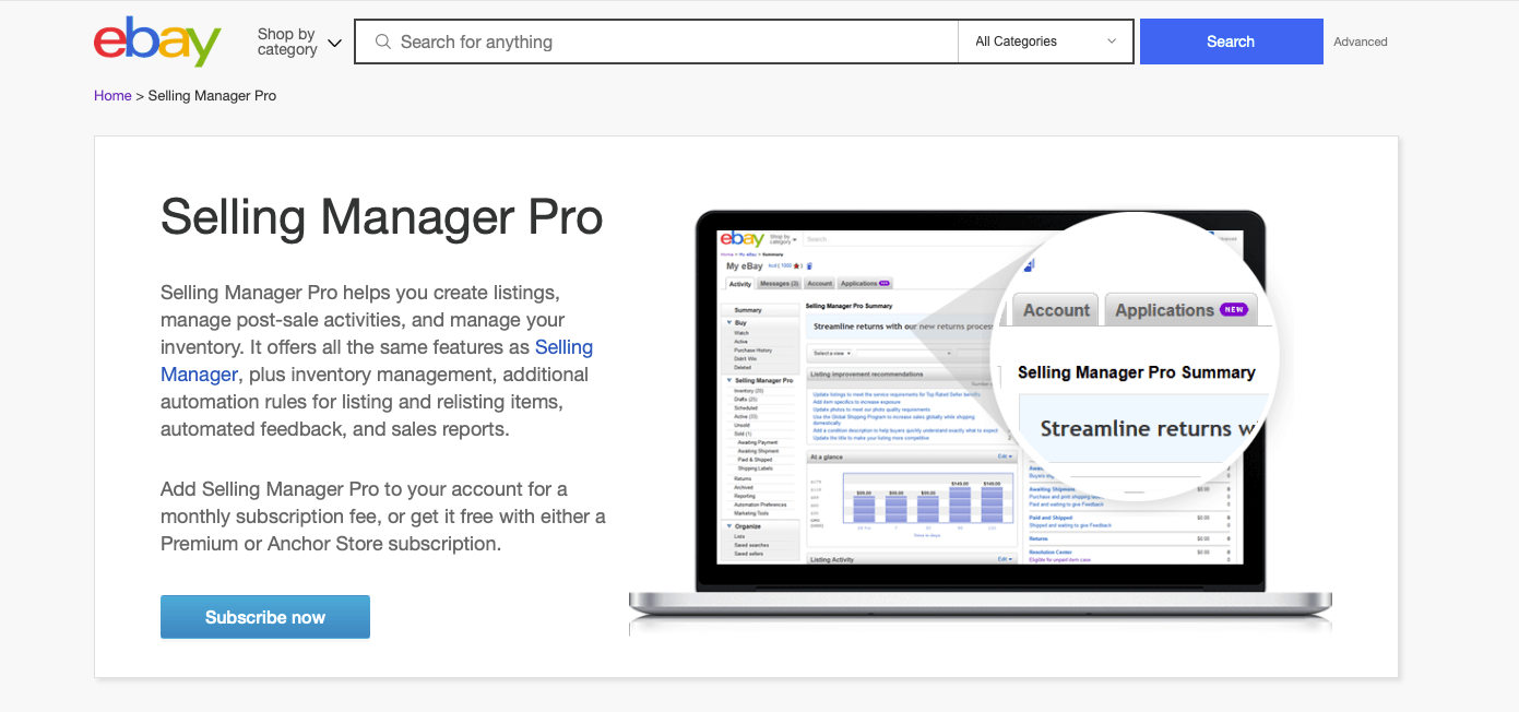 ebay selling manager pro